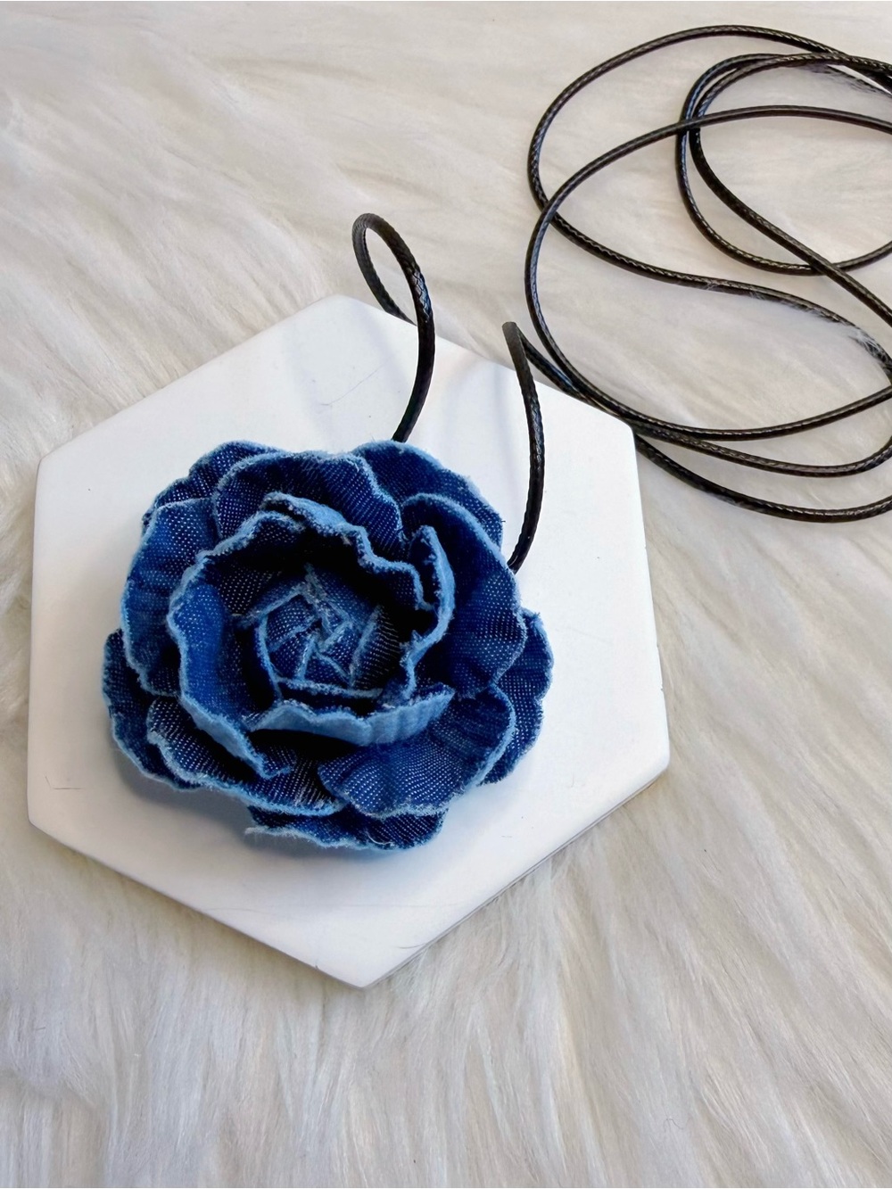 Denim Floral Choker